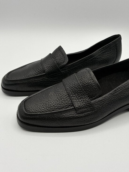Vionic Shoes - Vionic Shoes Black Pebbled Leather Sellah Loafers Slip On Flats